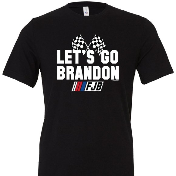 Let's Go Brandon FJB Racing Flags T-shirt Conservative Republican #FJB Nascar - Picture 1 of 3